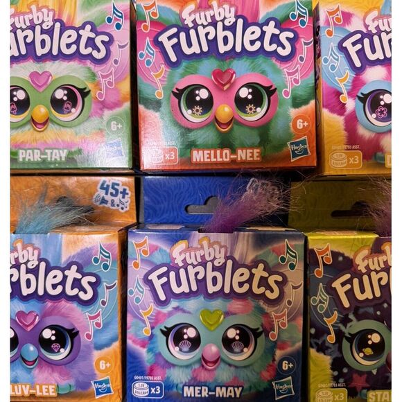Furby Furblets Electronic Mini Plush Complete Set of 6 Speaks Furbish Harmonize - Picture 3 of 16